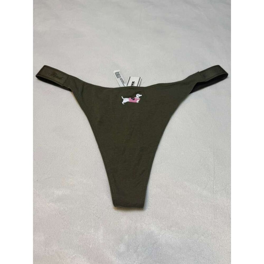 Victoria's Secret PINK Olive Green Seamless V-Front Thong Panty - Size 2XL